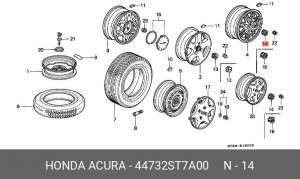 Колпак декоративный колесного диска 44732ST7A00 HONDA