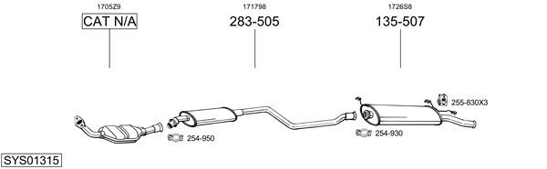 Средний глушитель выхлопных газов 169213 BOSAL