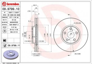Тормозной диск 09979910 BREMBO