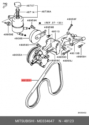 Поликлиновой ремень MD334647 MITSUBISHI
