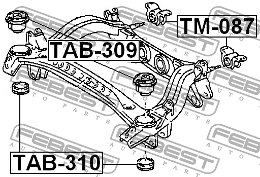 Кронштейн крепления подрамника TM-087 FEBEST