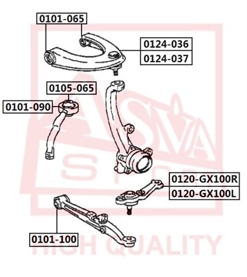 Опора шаровая подвески 0120-GX100R ASVA