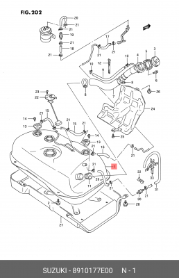 Топливный бак 89101-77E00 SUZUKI