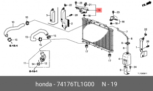 Кронштейн крепления радиатора охлаждения ДВС 74176TL1G00 HONDA