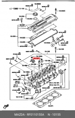 Уплотнительное кольцо, стержень кла RF0110155A MAZDA