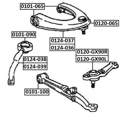 Рычаг подвески 0124-038 ASVA