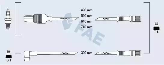 Ккомплект проводов зажигания 83650 FAE