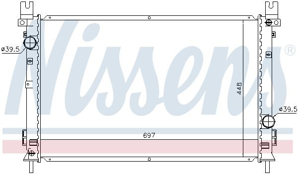 Радиатор, охлаждение двигател 62343A NISSENS