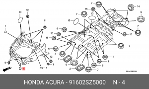 Отбойник капота 91602SZ5000 HONDA