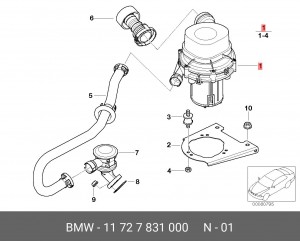 Насосный модуль дополнительного воздуха 11 72 7 831 000 BMW