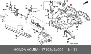 Прокладка впускного коллектора 17105P2A004 HONDA