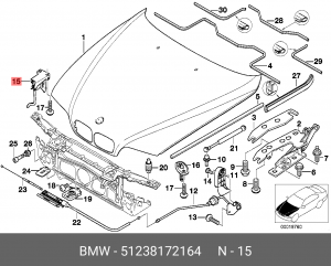 Крючок капота 51 23 8 172 164 BMW