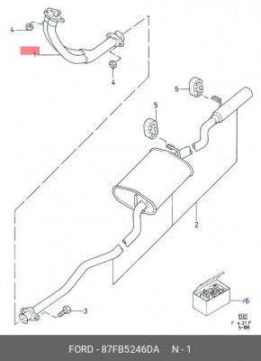 Труба приемная 87FB5246DA FORD