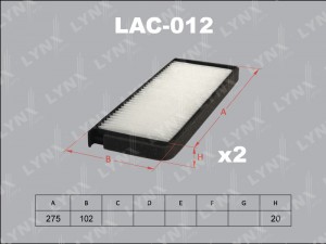 Фильтр салона LAC-012 LYNXAUTO