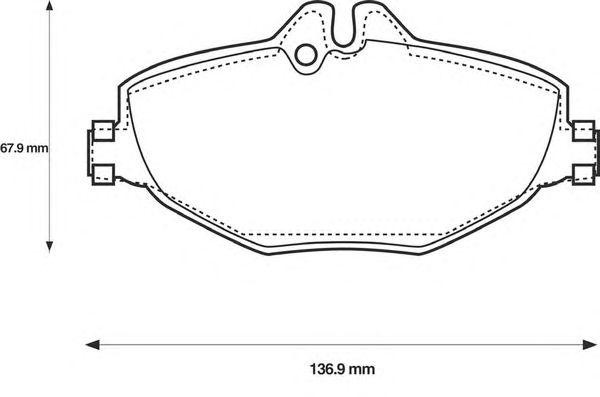Комплект тормозных колодок, диско 573091B BENDIX JURID