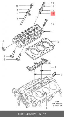 Уплотнительное кольцо, стержень кла 4 057 325 FORD