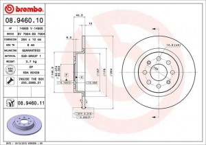 Тормозной диск 08.9460.10 BREMBO