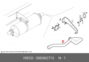 Выпускной трубопровод 500362713 IVECO