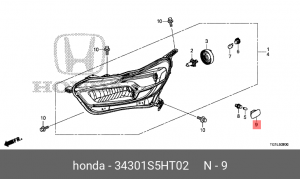 Фонарь указателя поворота 34301S5HT02 HONDA