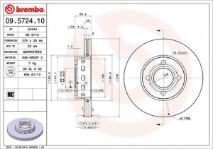 Тормозной диск 09.5724.10 BREMBO
