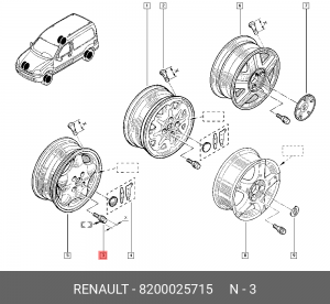 Болт - шпилька крепления колеса 8200025715 RENAULT