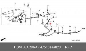 Трос, стояночная тормозная система 47510SAA023 HONDA