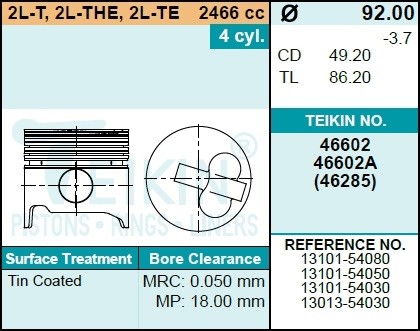 Поршень ДВС 46602STD TEIKIN