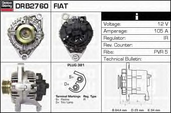 Генератор DRB2760 DELCO REMY