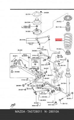 Пружина ходовой части TA07-28-011 MAZDA