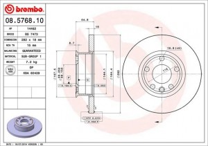 Тормозной диск 08.5768.10 BREMBO