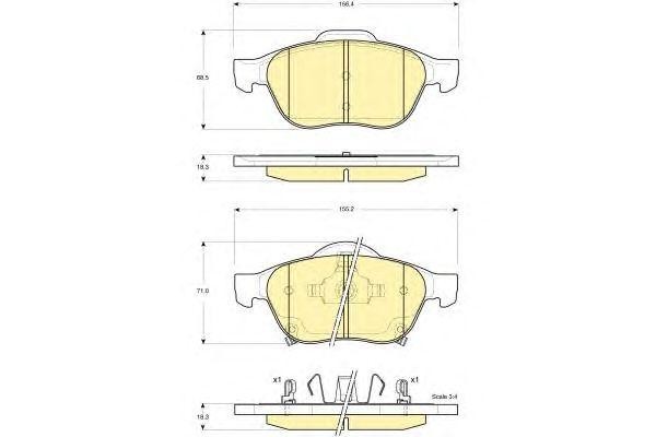 Комплект тормозных колодок, диско 6133352 GIRLING