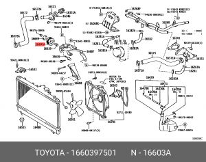 Натяжной ролик, поликлиновой  ремень 16603-97501 DAIHATSU