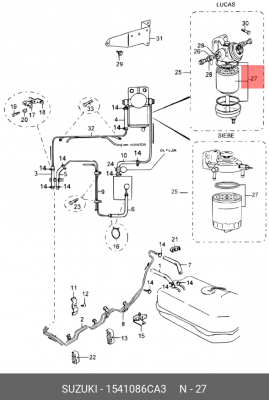 Топливный фильтр 1541086CA3 SUZUKI