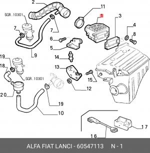 Датчик потока воздуха 60547113 ALFA FIAT LANCIA