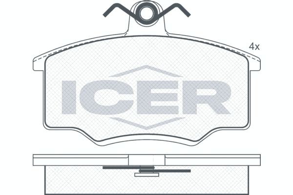 Комплект тормозных колодок, диско 180865 ICER