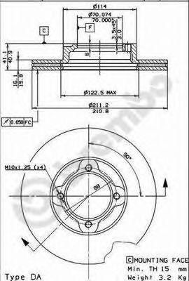Тормозной диск 09.8632.10 BREMBO
