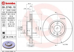 Тормозной диск 09.5749.10 BREMBO