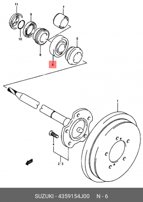 Комплект подшипника ступицы колеса 43591-54J00 SUZUKI