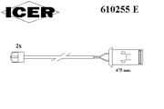 Сигнализатор, износ тормозных колодок 610255E ICER