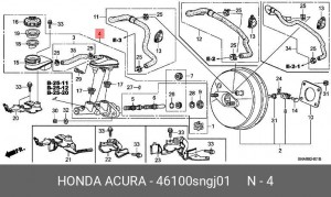 Главный тормозной цилиндр 46100SNGJ01 HONDA