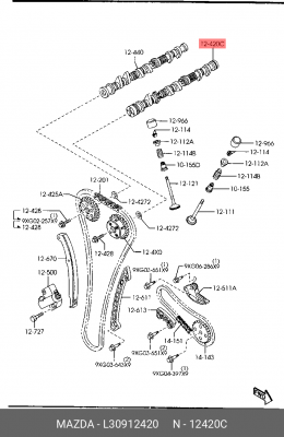 Распредвал L30912420 MAZDA