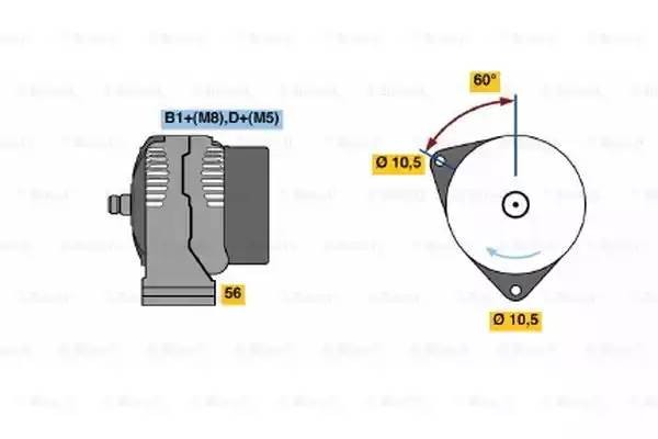 Генератор 0 124 625 031 BOSCH