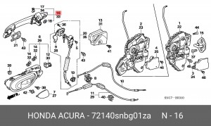 Ручка двери наружная 72140SNBG01ZA HONDA