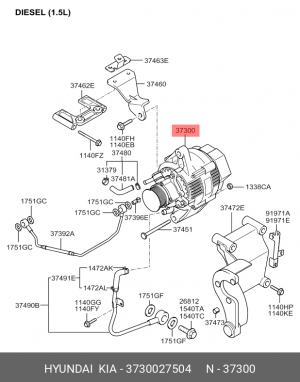 Генератор 3730027504 HYUNDAI KIA