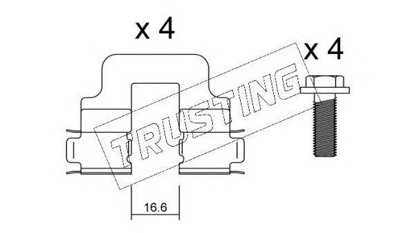 Комплектующие, колодки дискового тормоза KIT039 TRUSTING
