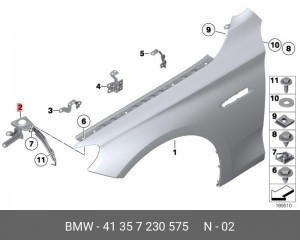 Кронштейн крепления крыла 41 35 7 230 575 BMW