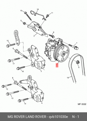 Гидравлический насос, рулевое управление QVB101030E MG ROVER LAND ROVER