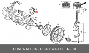 Вкладыши коренные коленвала 13343PWA003 HONDA