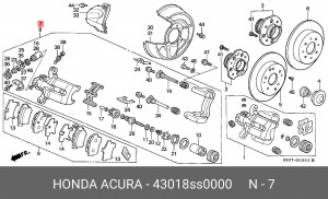 Тормозной суппорт 43018SS0000 HONDA