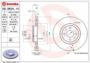 Тормозной диск 09.9624.14 BREMBO